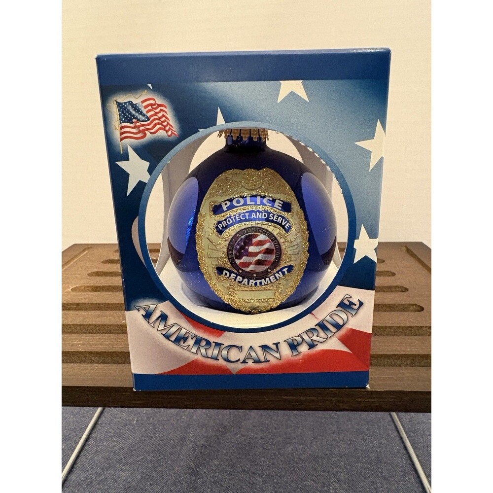 New Christmas Ornament - Blue American Pride - Police, to Protect and Serve